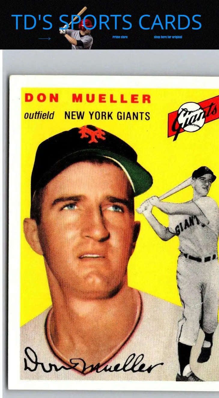 Vintage baseball card featuring Don Mueller from the 1954 Topps #42 collection