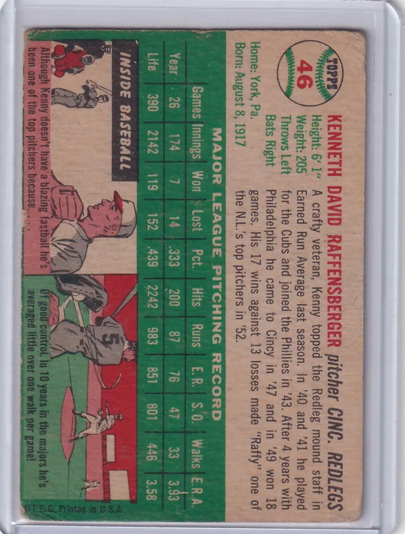 1954 Topps #46 Ken Raffensberger - Cincinnati Redlegs