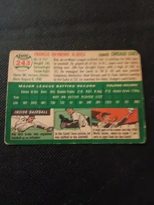 1954 Topps - Ray Blades #243. Chicago Cubs. Coach. VG - VG+ - Baseball Card Single