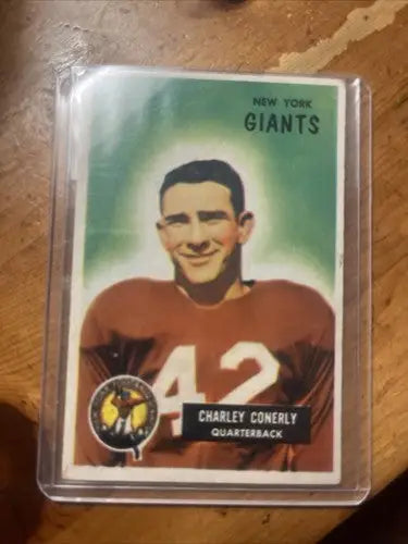 Charley Conerly 1955 Bowman football card for sports trading and trading cards collection