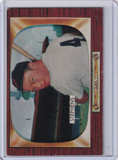 1955 Bowman Baseball card featuring Vern Stephens of the Baltimore Orioles