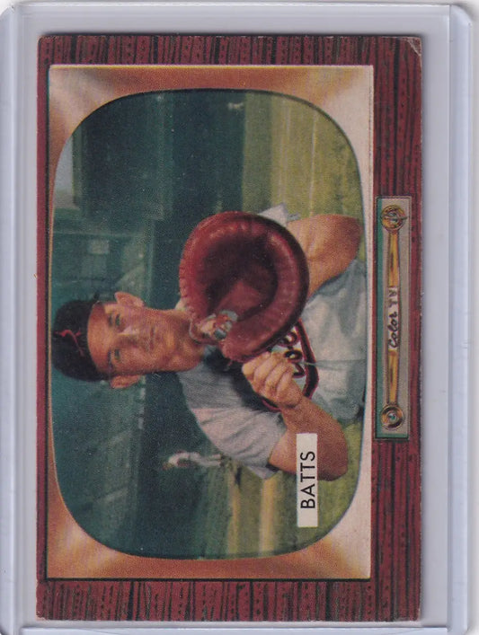 1955 Bowman Baseball #161 Matt Batts - Baltimore Orioles - Baseball Card Single