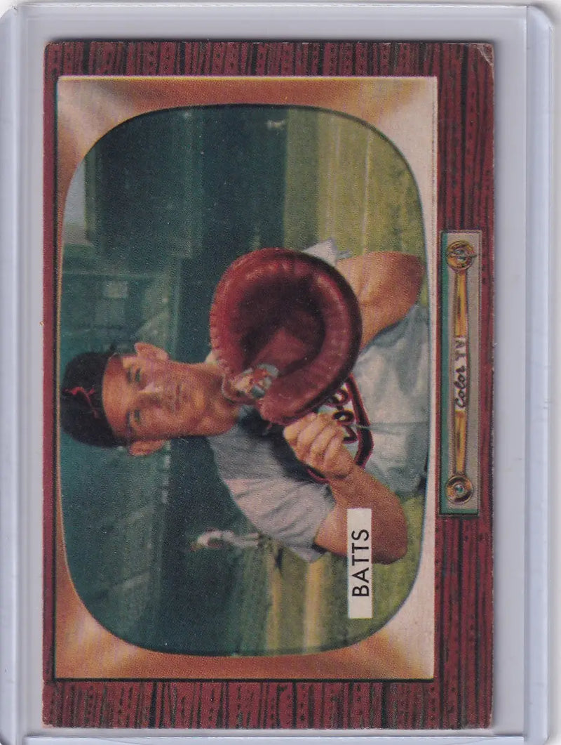 1955 Bowman Baseball #161 Matt Batts - Baltimore Orioles - Baseball Card Single