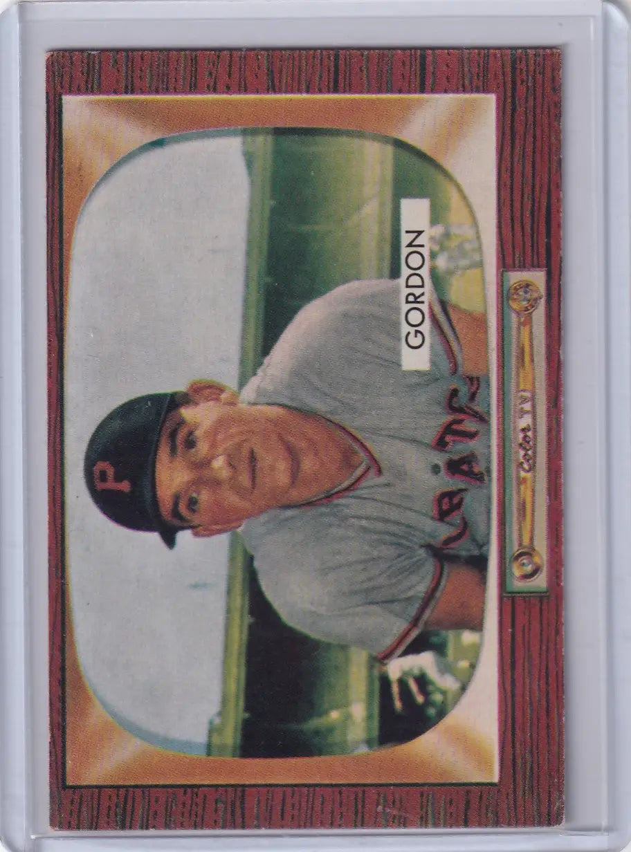 Baseball card of Sid Gordon from the 1955 Bowman Baseball set for Pittsburgh Pirates