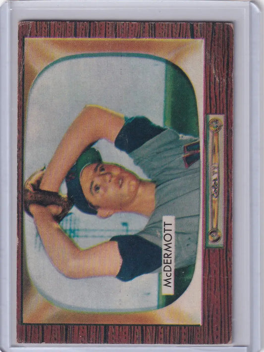 Vintage Bowman Baseball card featuring Maurice McDermott of the Washington Senators