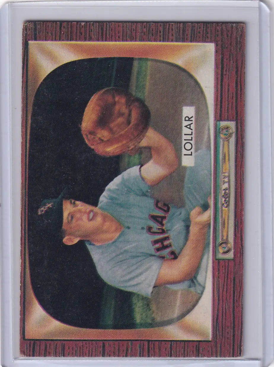 Vintage Bowman Baseball card of Sherm Lollar from the Chicago White Sox team