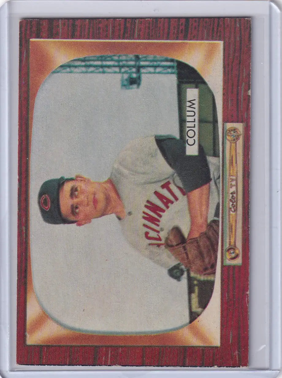 1955 Bowman Baseball card featuring Jack Collum of the Cincinnati Redlegs