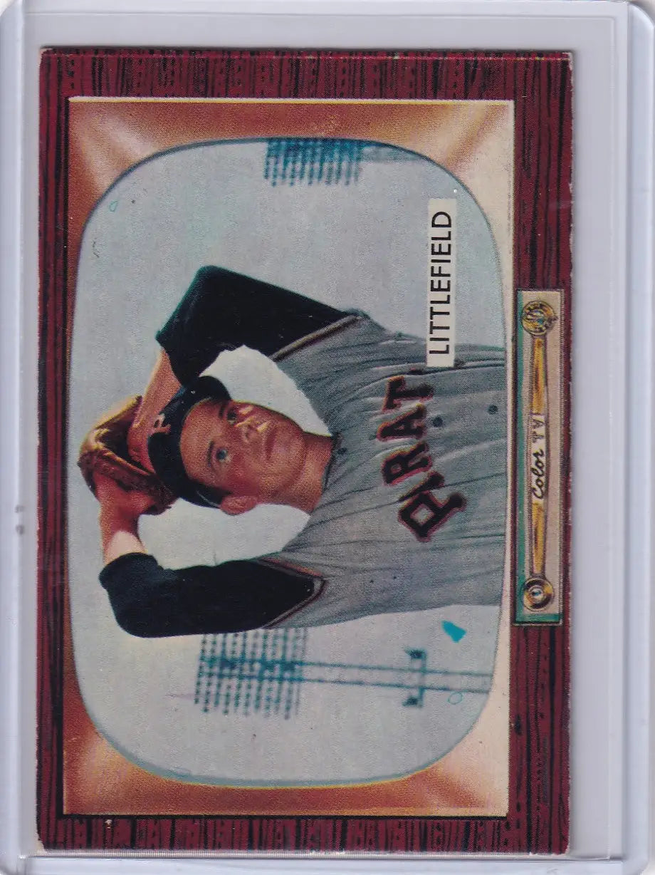 Vintage 1955 Bowman Baseball card featuring Dick Littlefield of the Pittsburgh Pirates