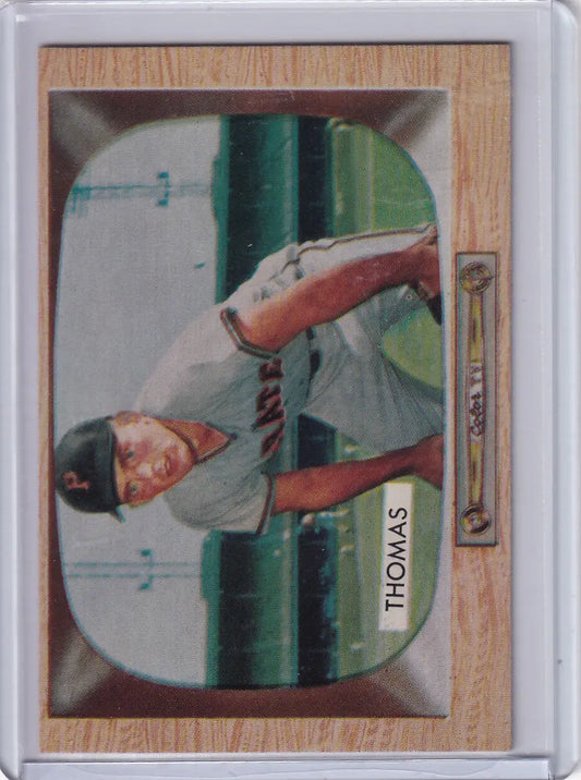 1955 Bowman Baseball card featuring Frank Thomas of the Pittsburgh Pirates