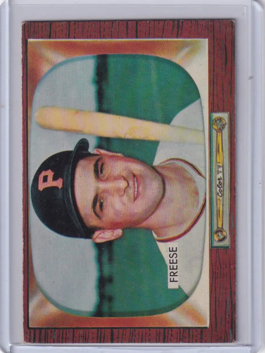 Vintage 1955 Bowman Baseball card featuring George Freese of the Pittsburgh Pirates RC