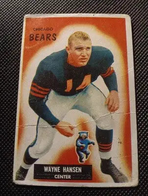1955 Bowman - Wayne Hansen #125 (RC). Chicago Bears. Creased. VG - Football Card Single