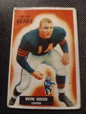 1955 Bowman - Wayne Hansen #125 (RC). Chicago Bears. Creased. VG - Football Card Single