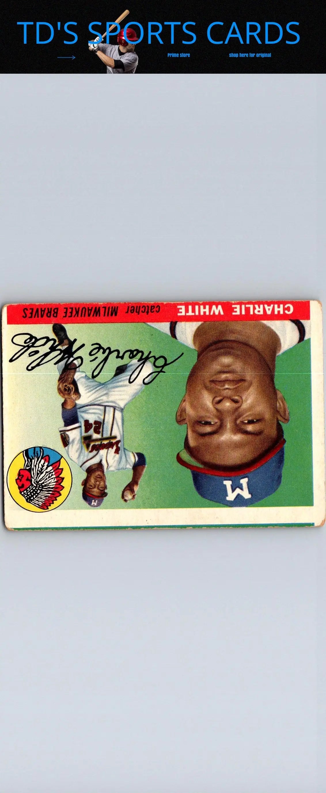 Vintage Baseball Card of 1955 Topps #103 Charlie White for Trading Cards Collectors