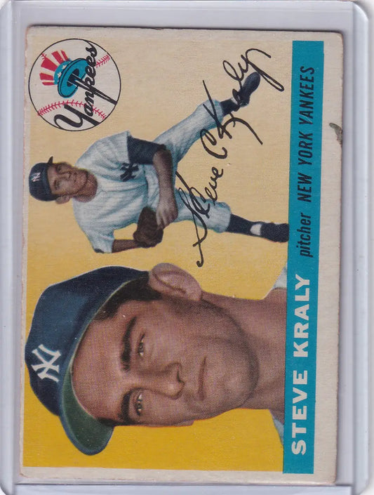 1955 Topps #139 Steve Kraly - New York Yankees - Baseball Card Single