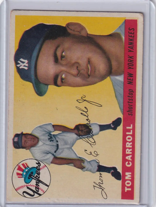 1955 Topps #158 Tommy Carroll - New York Yankees - Baseball Card Single
