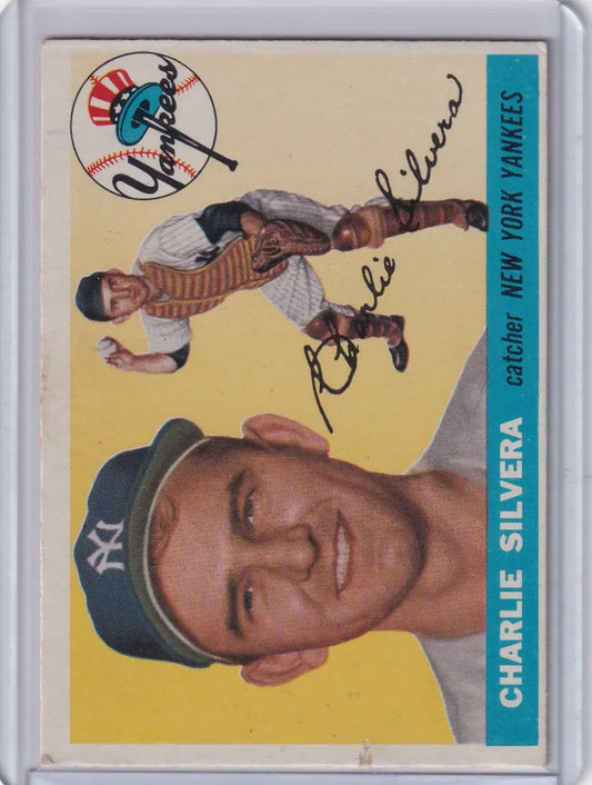 1955 Topps #188 Charlie Silvera - New York Yankees - Baseball Card Single