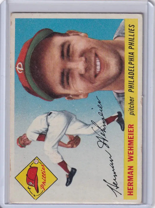 1955 Topps #29 Herman Wehmeier - Philadelphia Phillies - Baseball Card Single