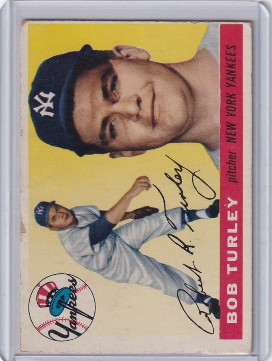 1955 Topps #38 Bob Turley - New York Yankees - Baseball Card Single