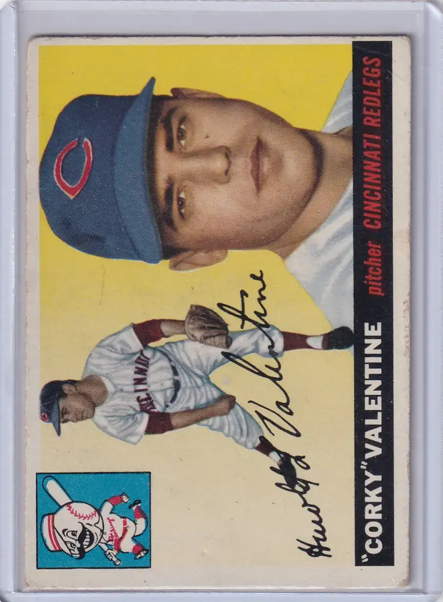 1955 Topps #44 Harold Valentine - Cincinnati Redlegs