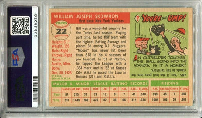 Graded 1955 Topps Bill Skowron #22 PSA 5.5 EX+ New York Yankees Baseball Card trading cards