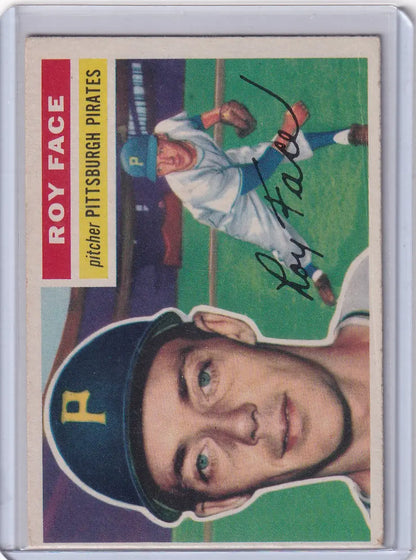 1956 Topps #13 Roy Face baseball card featuring Pittsburgh Pirates pitcher Roy Face