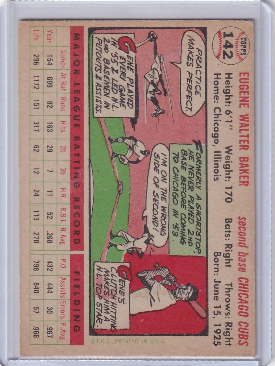 1956 Topps #142 Gene Baker - Chicago Cubs