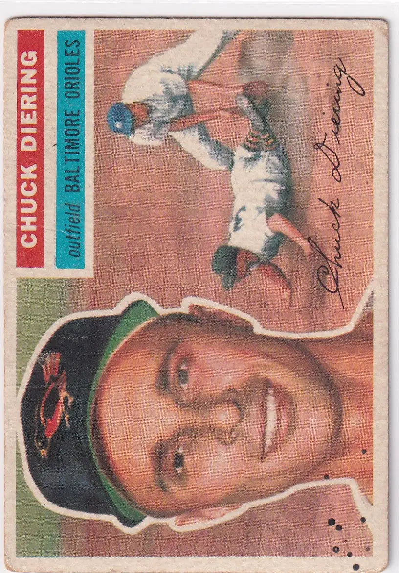 1956 Topps #19 Chuck Diering - Baltimore Orioles DP