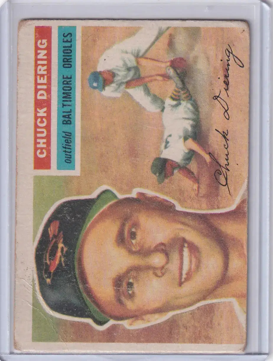 1956 Topps #19 Chuck Diering - Baltimore Orioles DP