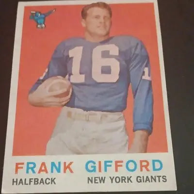 1956 Topps #20 Frank Gifford - NY Giants. NFL. *paper damage on back. VG+ - EX - Football Card Single