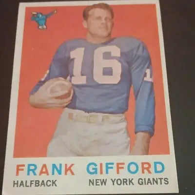 1956 Topps #20 Frank Gifford - NY Giants. NFL. *paper damage on back. VG+ - EX - Football Card Single