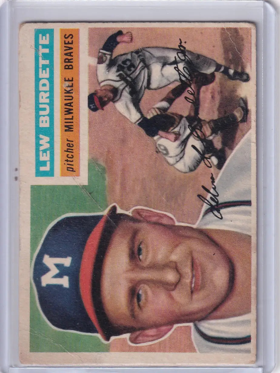 1956 Topps #219 Lew Burdette - Milwaukee Braves - Baseball Card Single