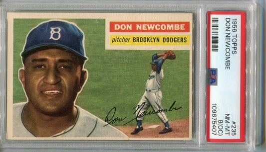 1956 Topps #235 DON NEWCOMBE (CY-MVP) PSA 8 (OC) NM/MT Brooklyn DODGERS - Baseball Card Single