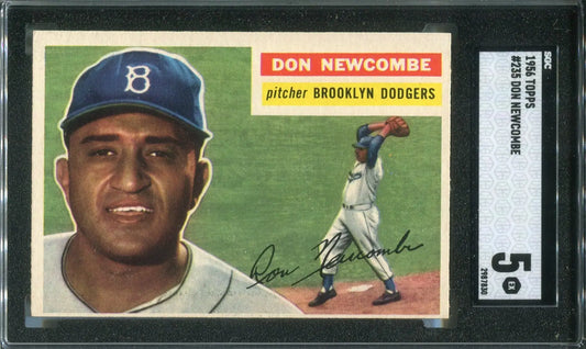 1956 Topps #235 DON NEWCOMBE (CY-MVP) SGC 5 EX Brooklyn DODGERS - Baseball Card Single
