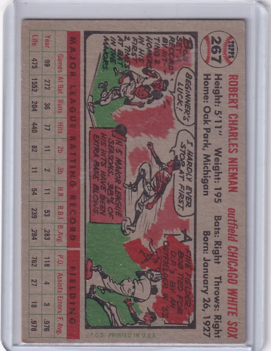 Vintage Chicago White Sox baseball card featuring Bob Nieman from 1956 Topps series