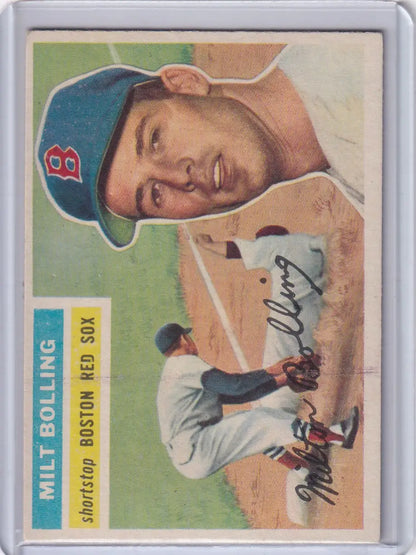 Vintage Milt Bolling Boston Red Sox baseball card from 1956 Topps #315