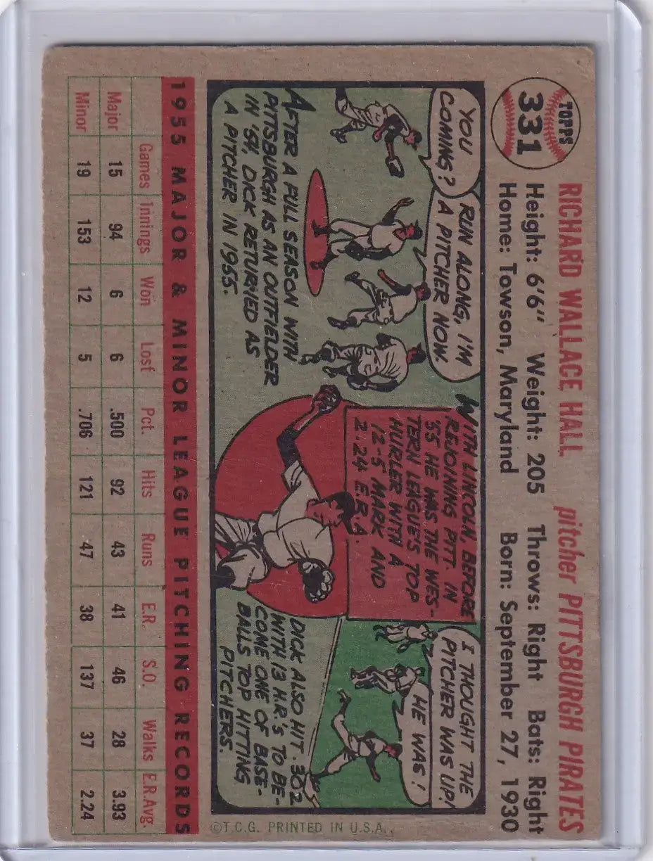 1956 Topps #331 Dick Hall - Pittsburgh Pirates