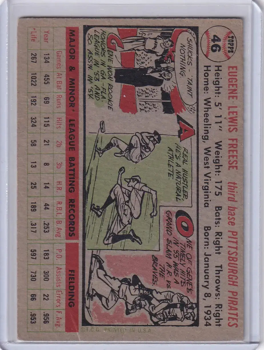 1956 Topps #46 Gene Freese - Pittsburgh Pirates DP