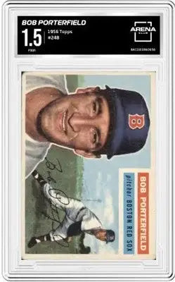 Graded 1956 Topps Bob Porterfield Arena Club baseball card, top condition, collectible