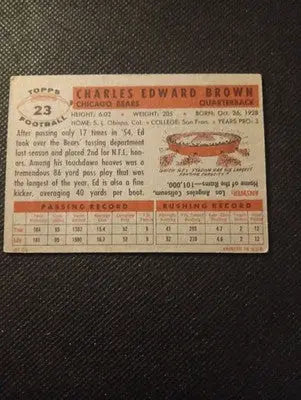 1956 Topps - Ed Brown #23. Chicago Bears. EX - Football Card Single
