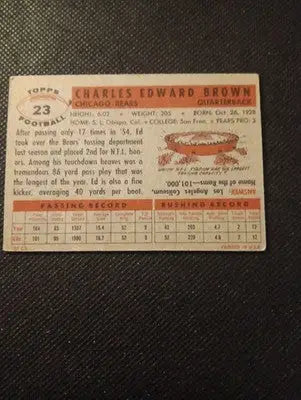 1956 Topps - Ed Brown #23. Chicago Bears. EX - Football Card Single