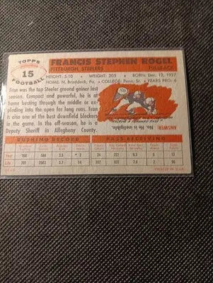 1956 Topps - Fran Rogel #15. Pittsburgh Steelers. EX - Football Card Single