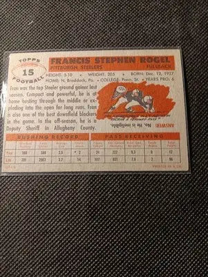 1956 Topps - Fran Rogel #15. Pittsburgh Steelers. EX - Football Card Single
