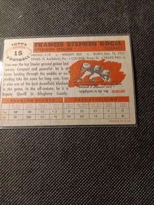 1956 Topps - Fran Rogel #15. Pittsburgh Steelers. EX - Football Card Single