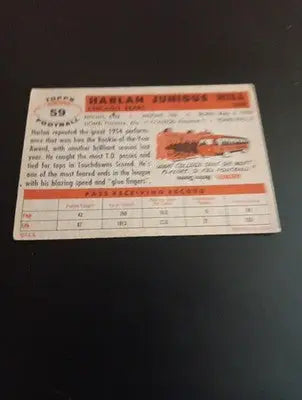 1956 Topps - Harlon Hill #59 (misspelled as ’Harlan’). Chicago Bears. EX - Football Card Single