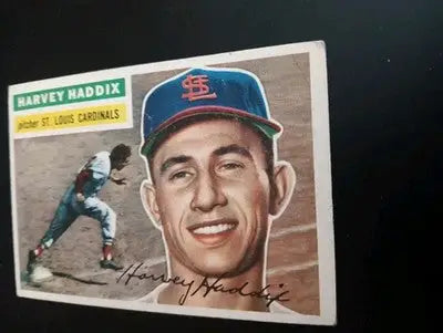 1956 Topps - Harvey Haddix #77 Gray Back. SL Cardinals. EX - Baseball Card Single