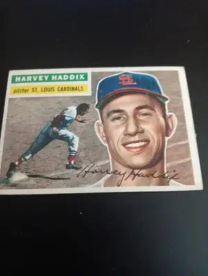 1956 Topps - Harvey Haddix #77 Gray Back. SL Cardinals. EX - Baseball Card Single