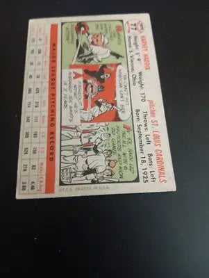 1956 Topps - Harvey Haddix #77 Gray Back. SL Cardinals. EX - Baseball Card Single