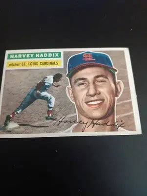 1956 Topps - Harvey Haddix #77 Gray Back. SL Cardinals. EX - Baseball Card Single