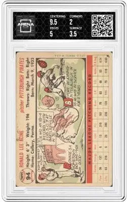 Graded vintage 1956 Topps Ron Kline baseball card displayed in 1956 Topps Ron Kline product