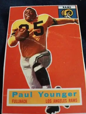 1956 Topps - Tank Younger #18 Called Paul on Card. Trimmed. Creases. PR-GD - Football Card Single